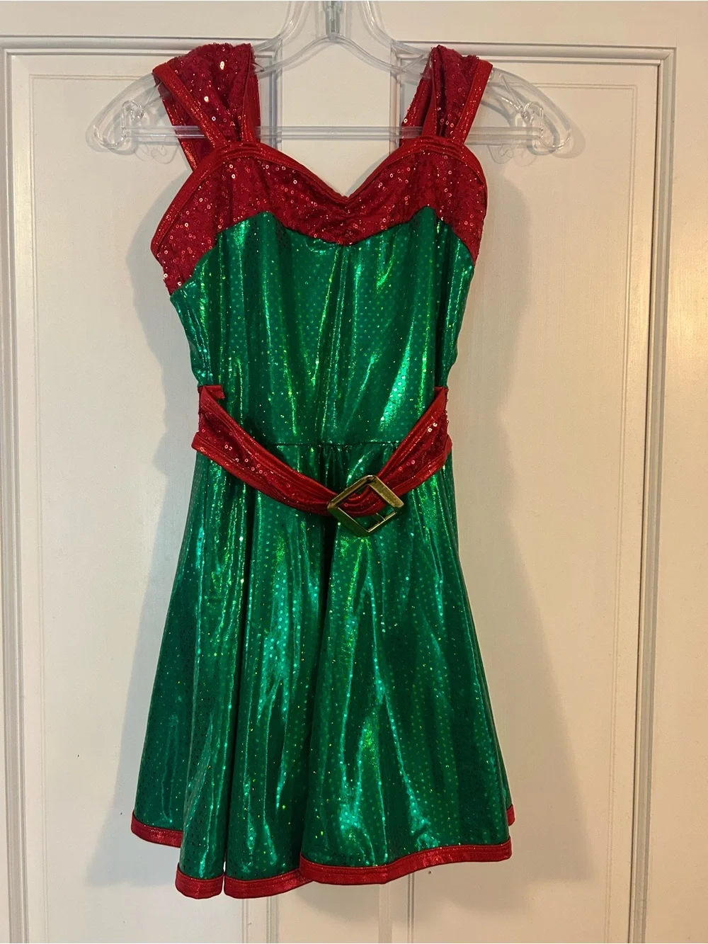 Wish Red and Green Sparkle Holiday Dance Costume